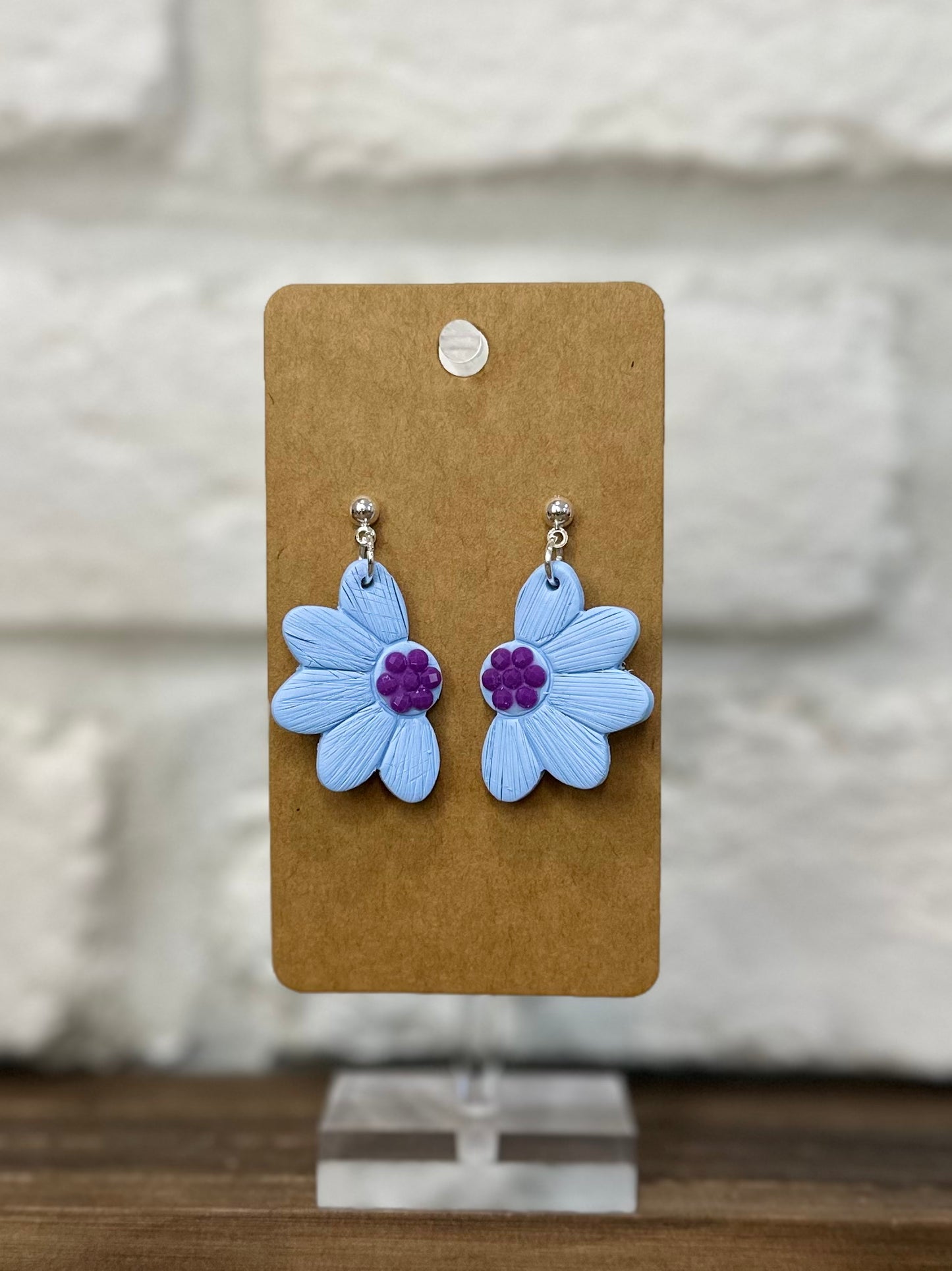 Blue daisy purple center