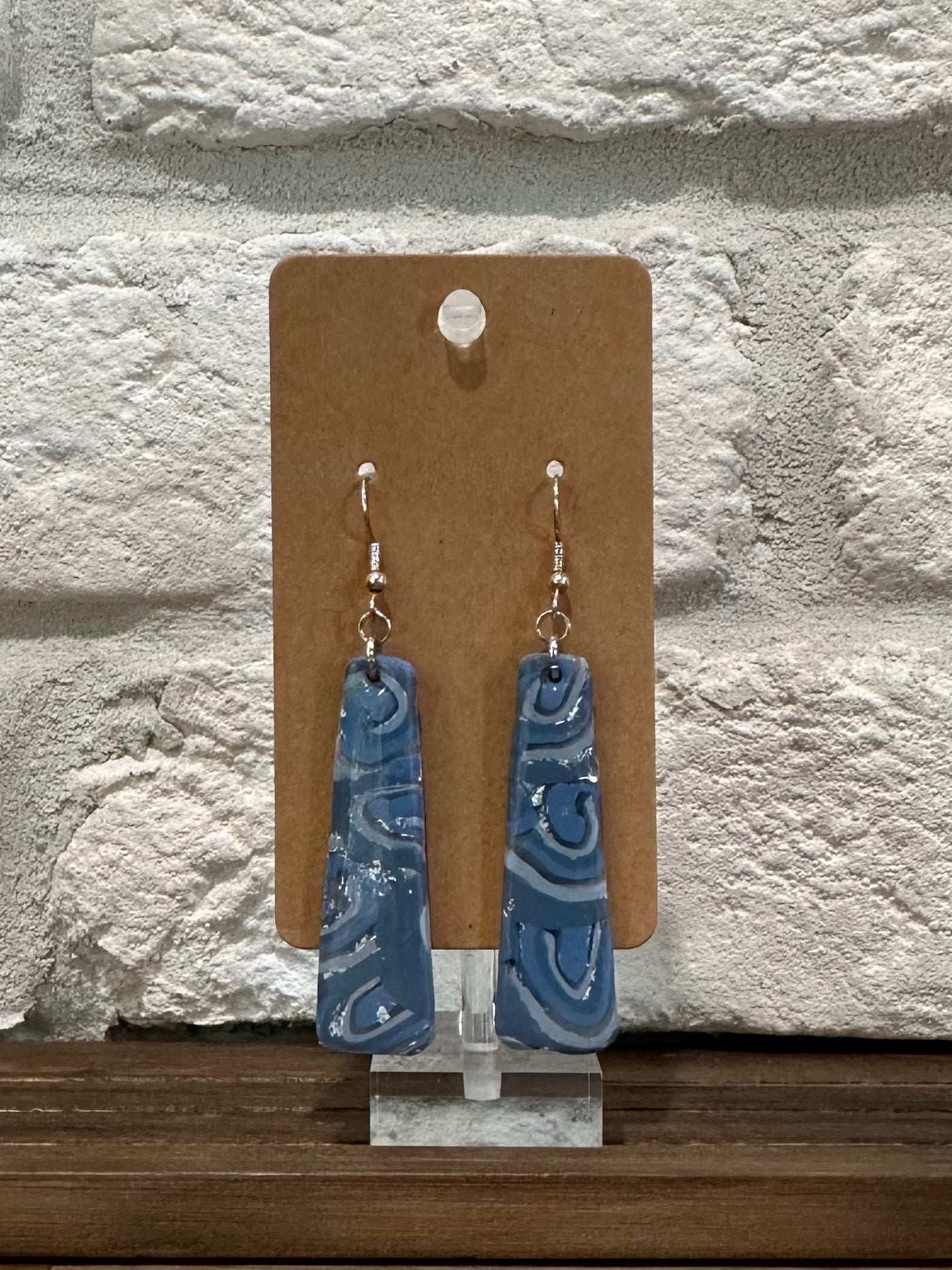 Lapis & silver swirl dangle