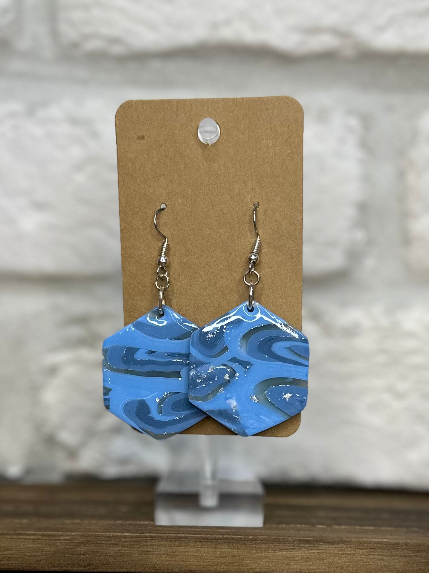 Lapis & Silver swirl hex