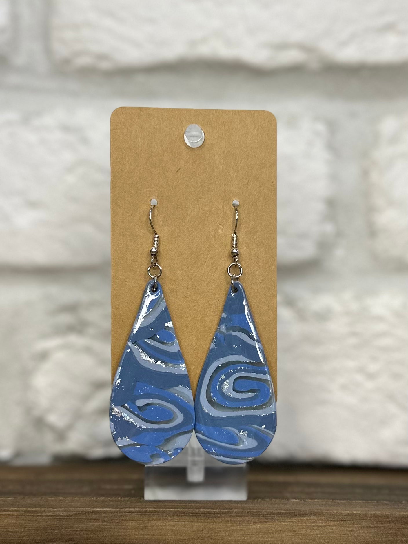 Lapis & Silver tear drop