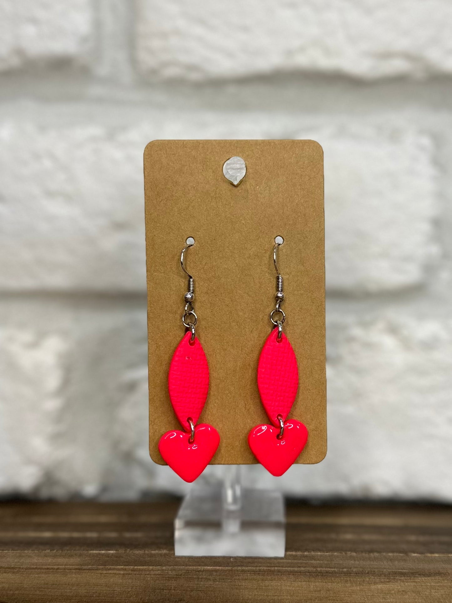 Hot pink dangle heart