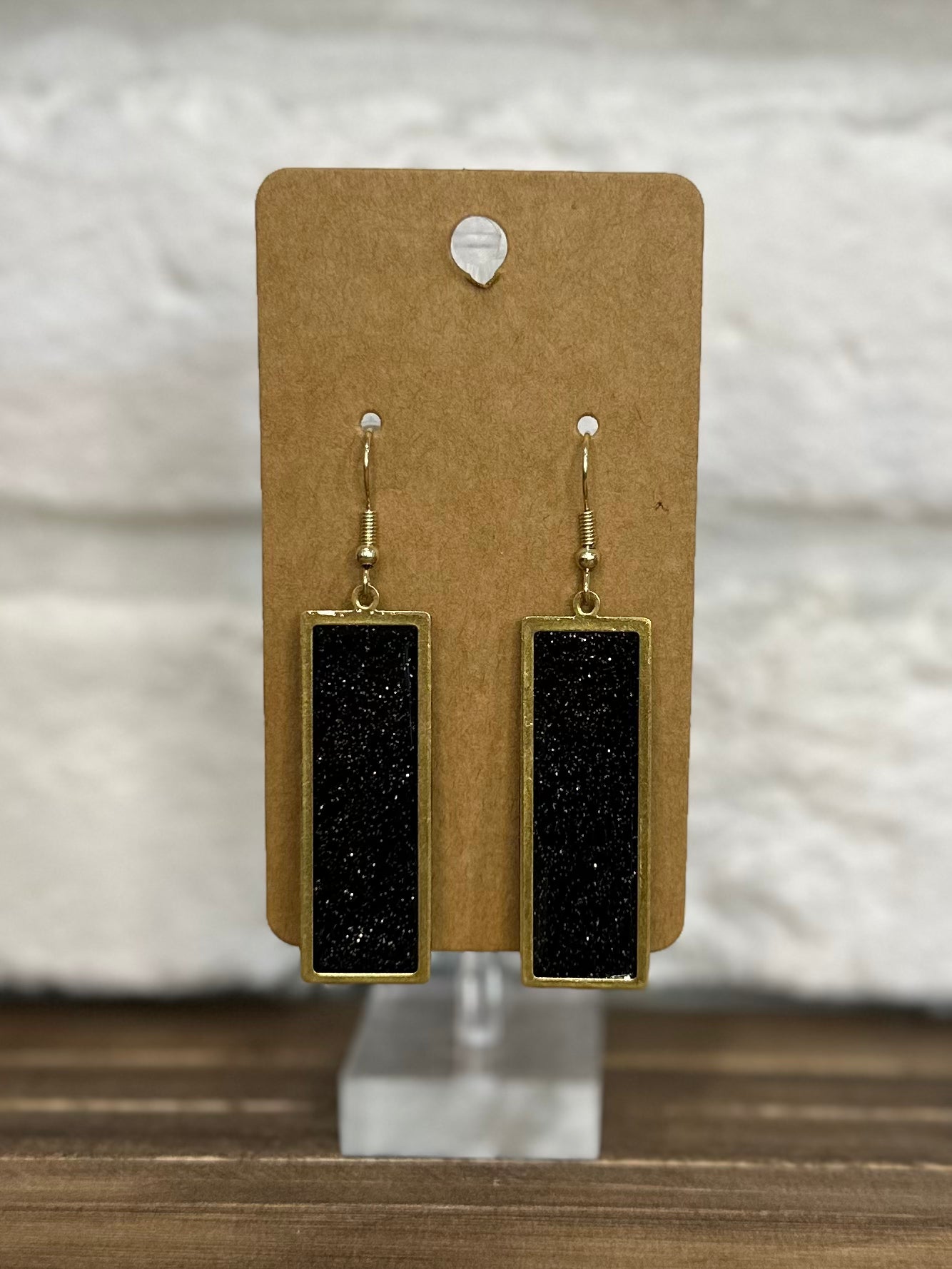 Black & Gold glitter rectangles