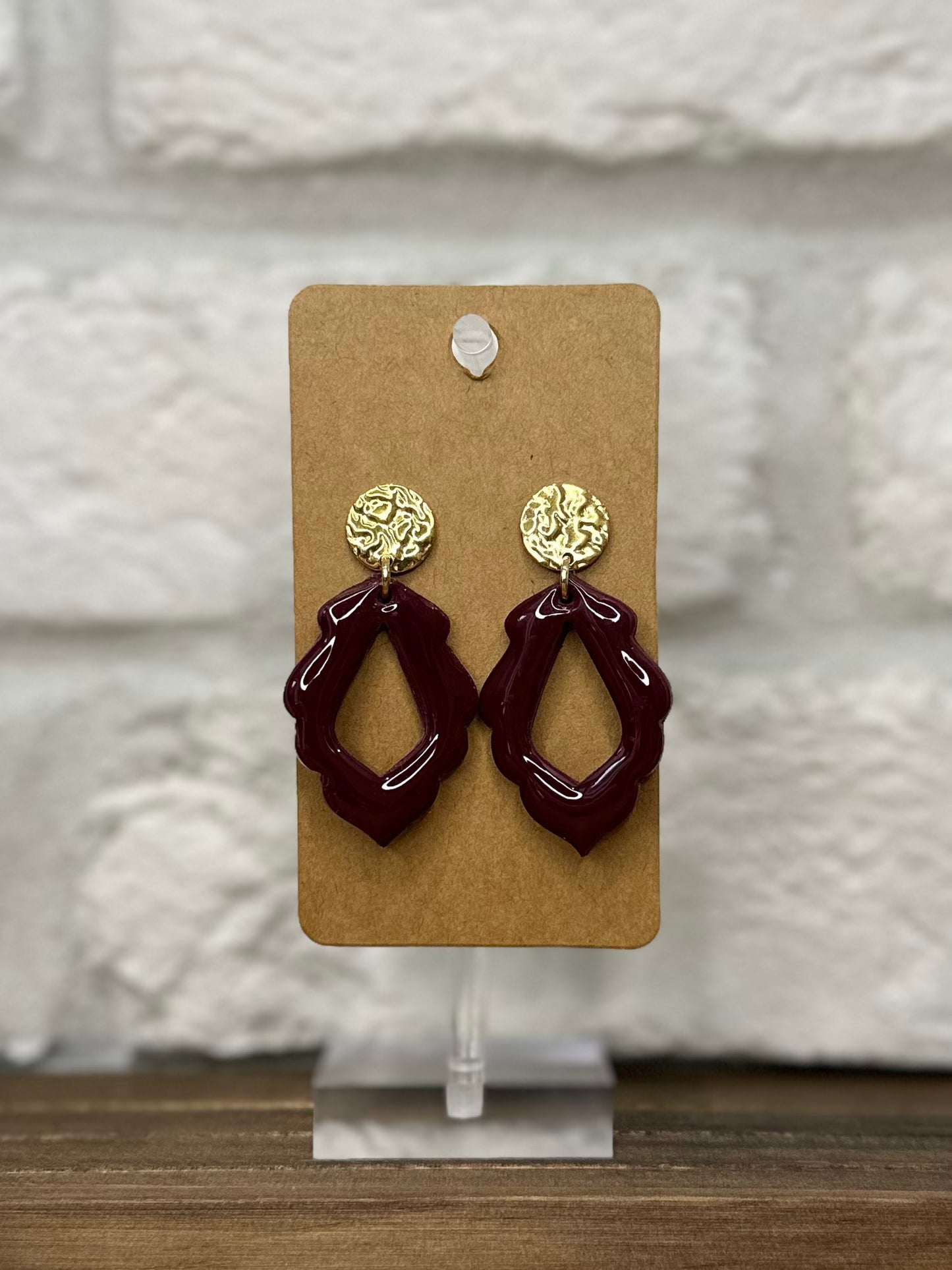 Burgundy frame w/ gold
