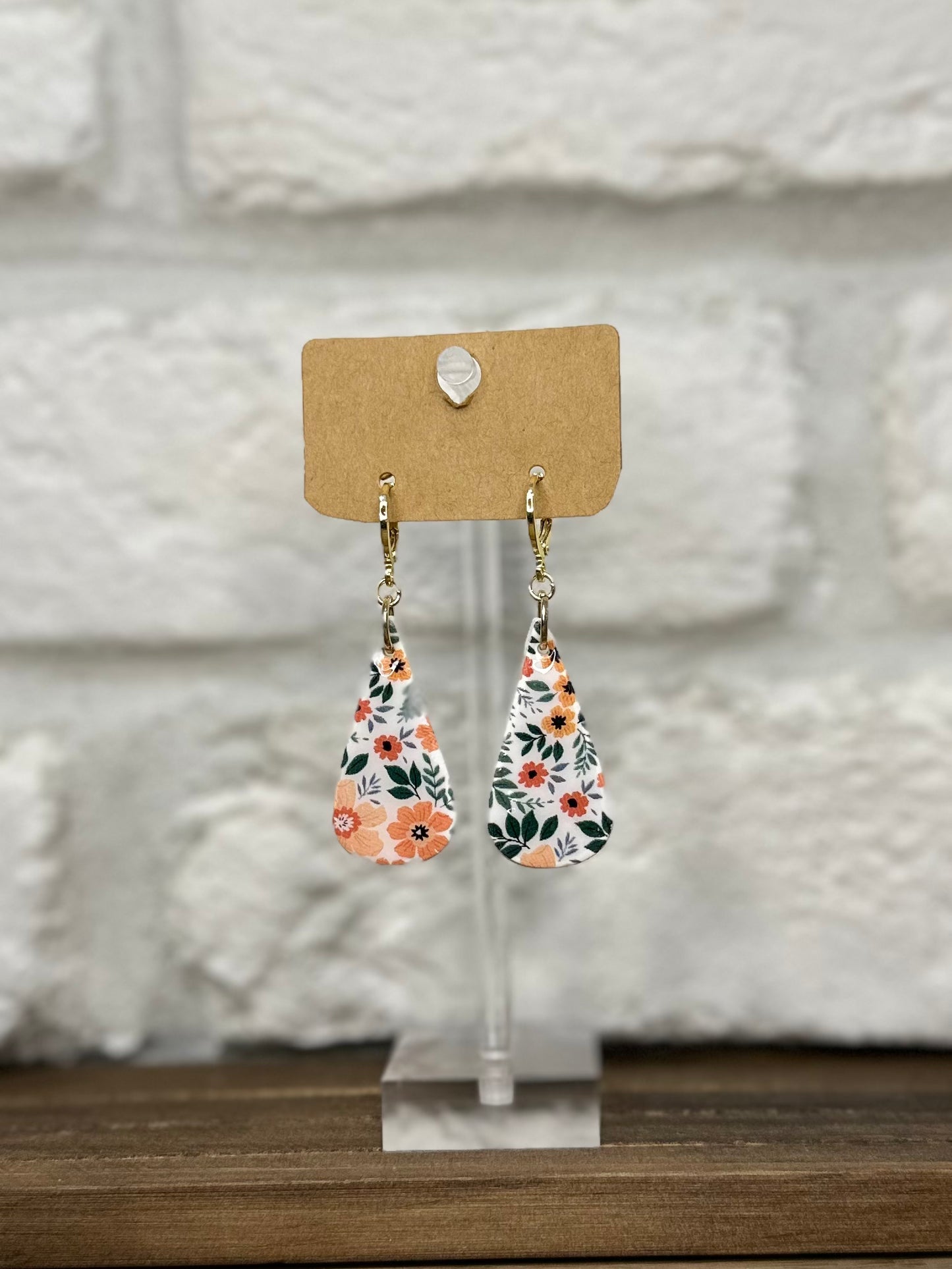Peach floral dangle