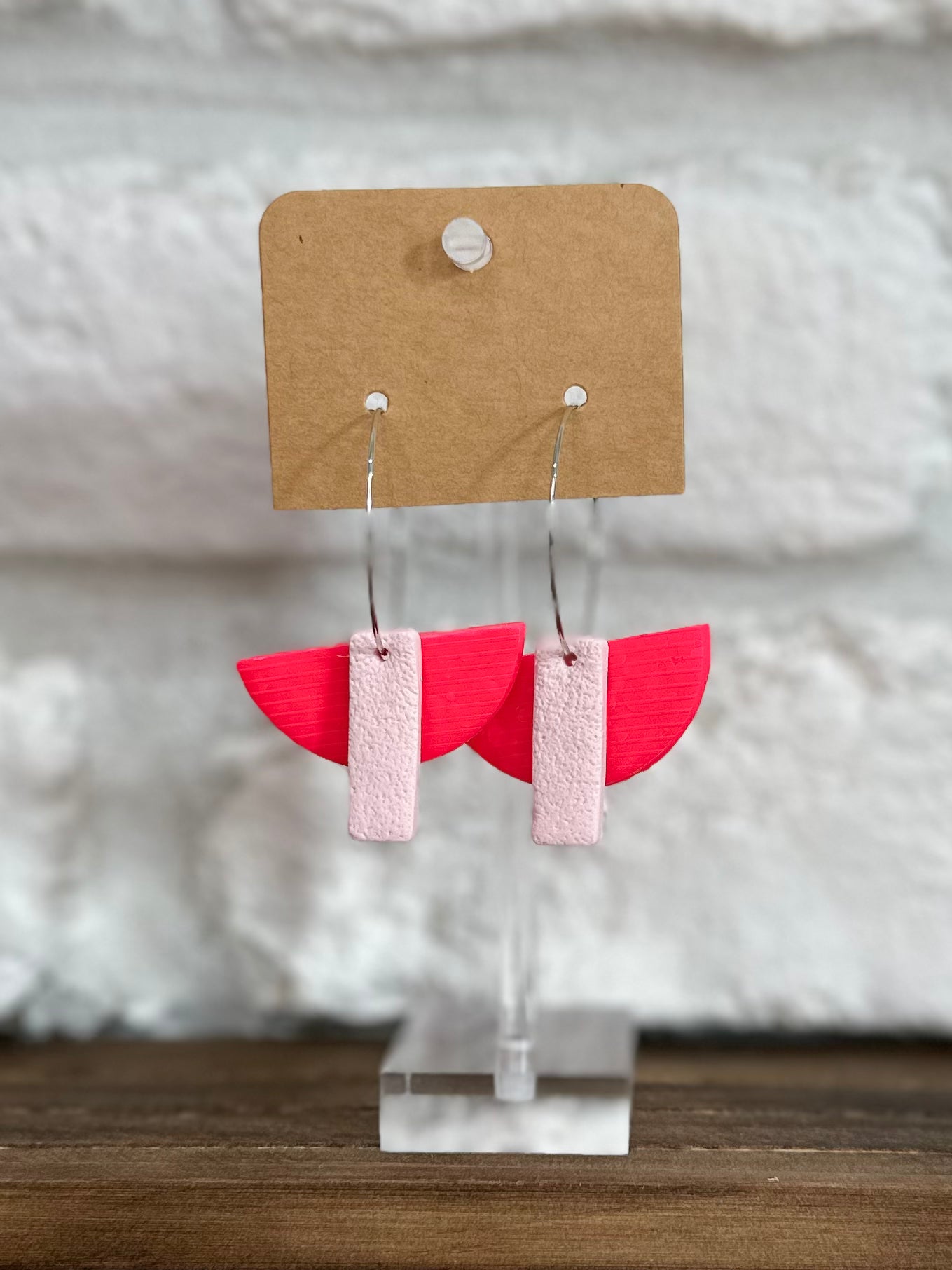 two tone pink texture hoop