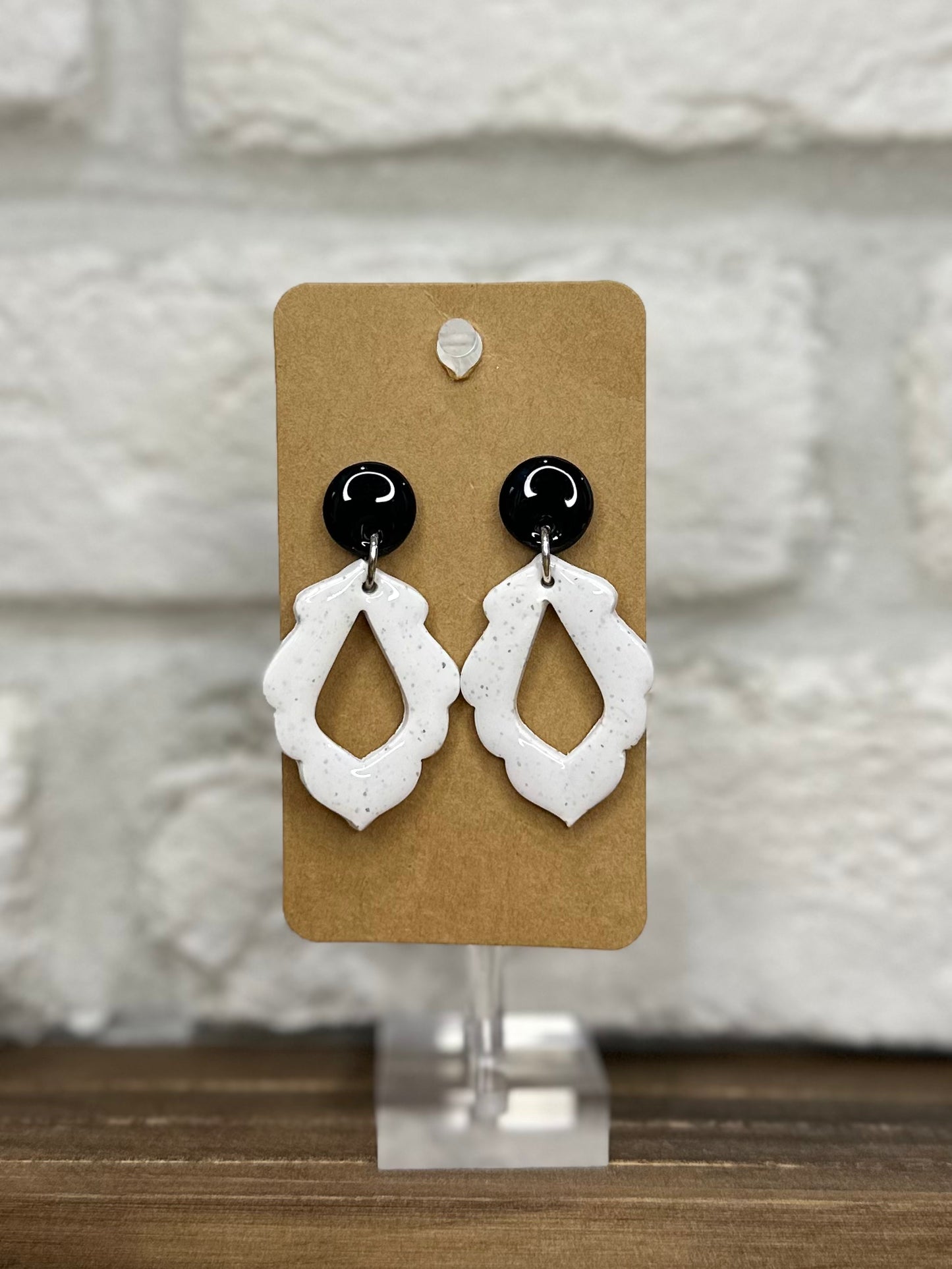 White with black flecks frame