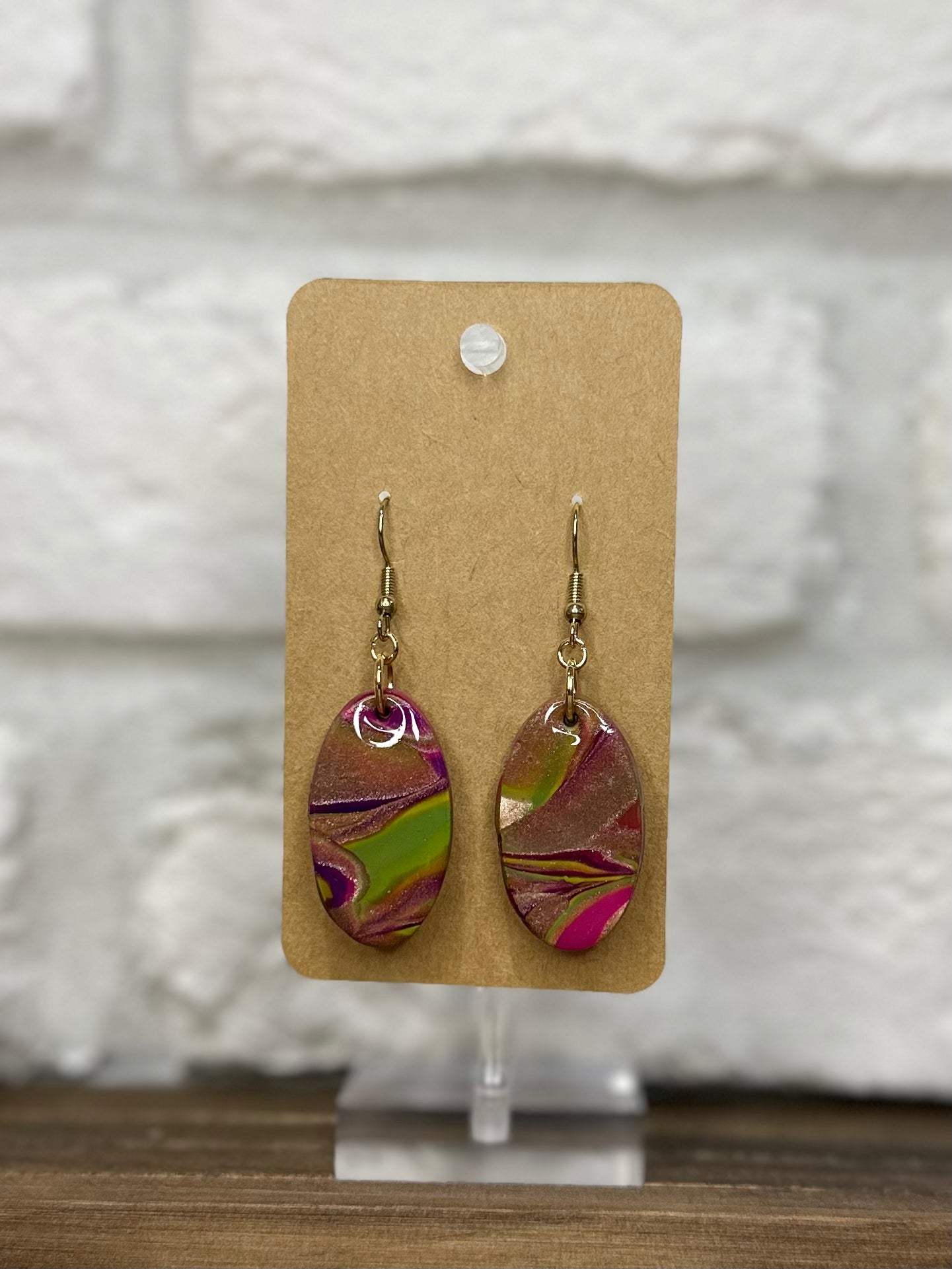 Purple, green & pink swirl ovals