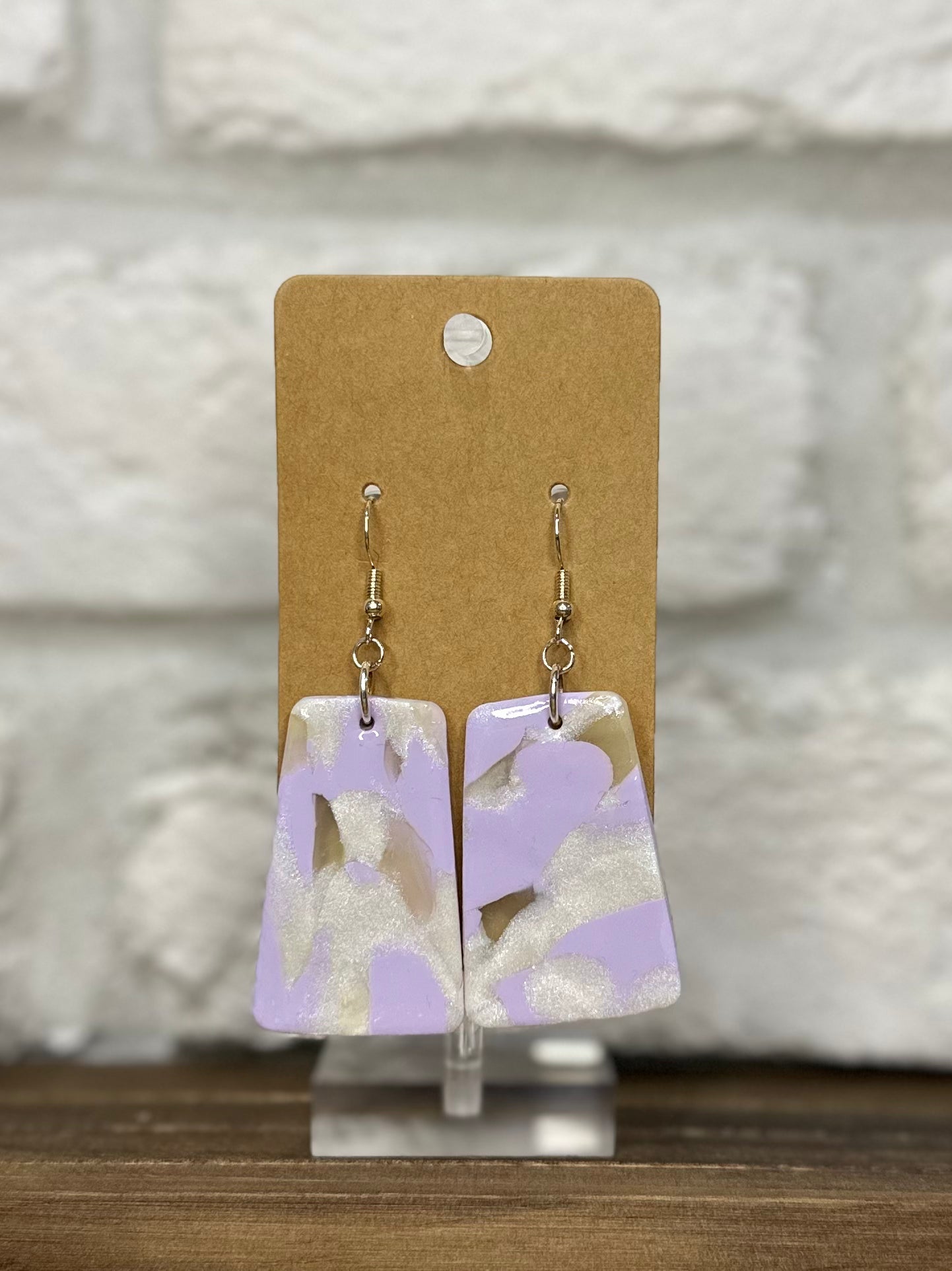 Lavender & pearl swirl rectangle