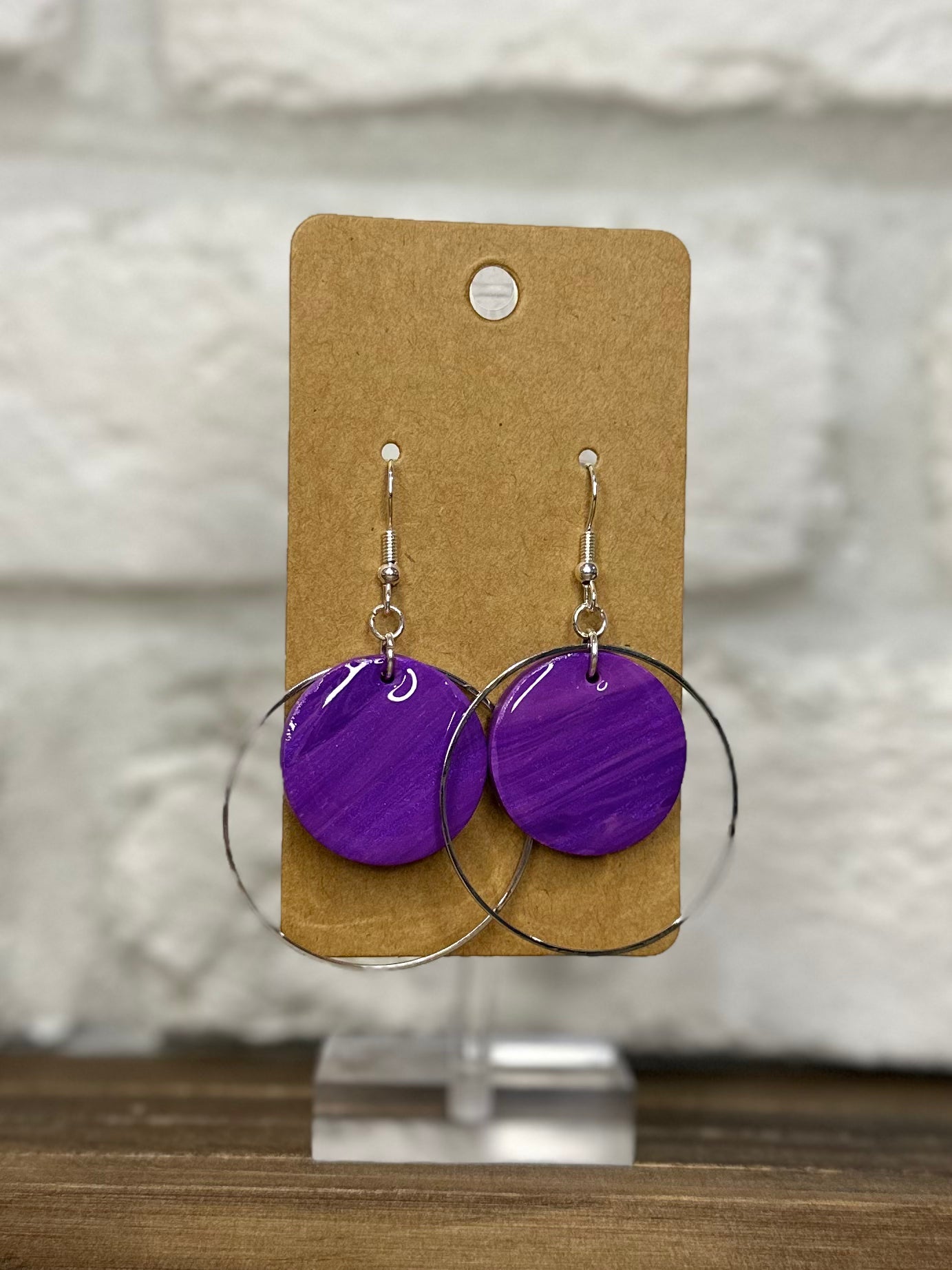 Purple iridescent w/ silver hoop