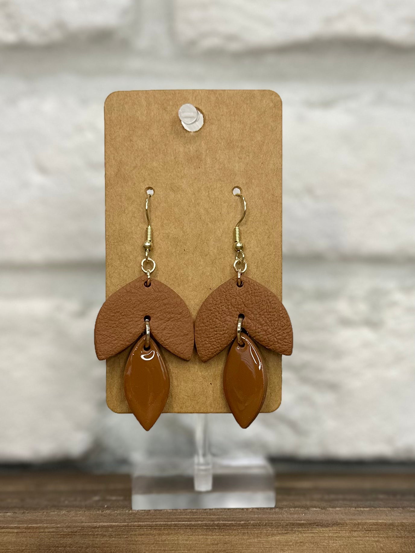 Tan faux leather two tier