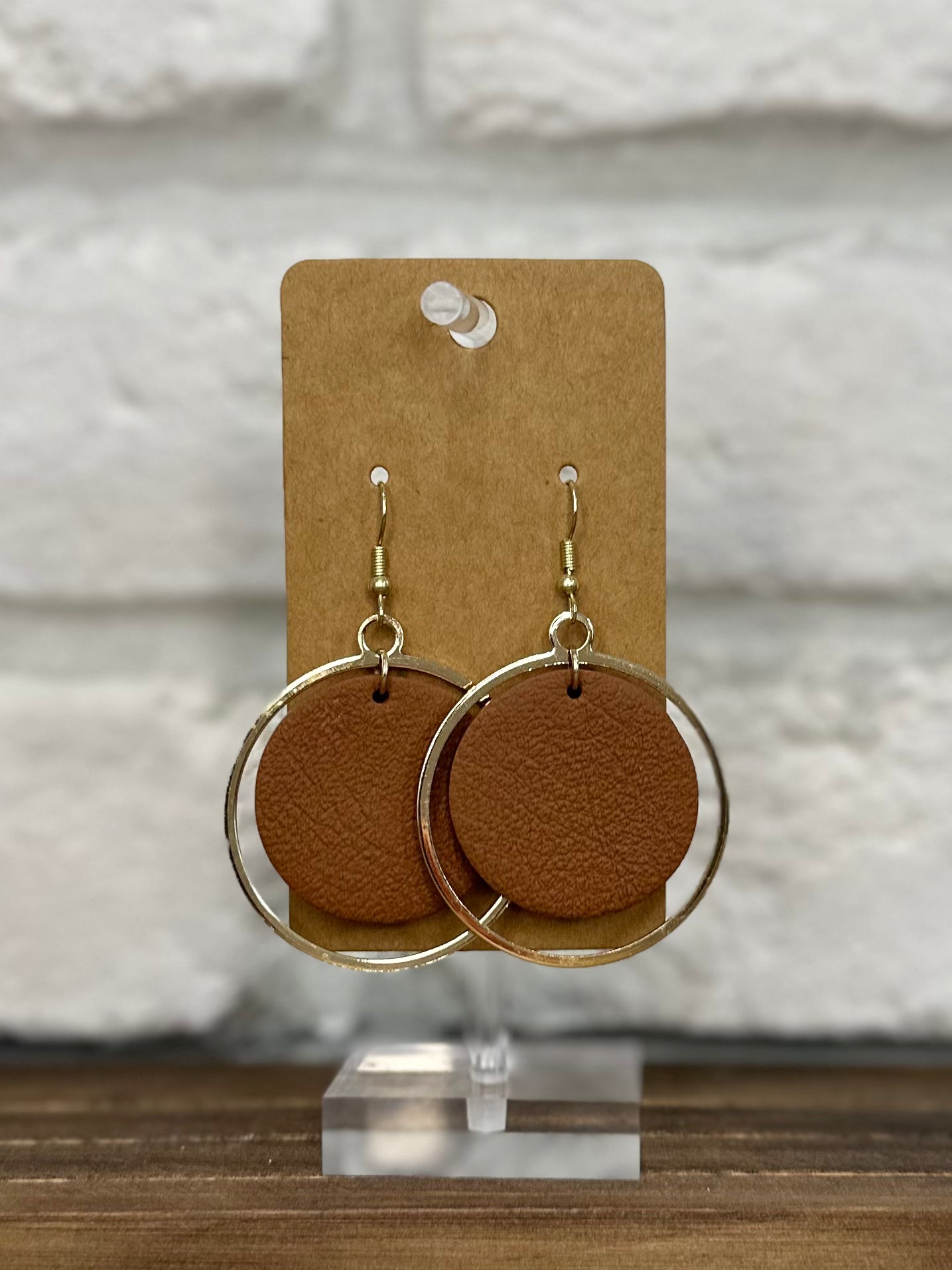 Faux leather with gold hoop