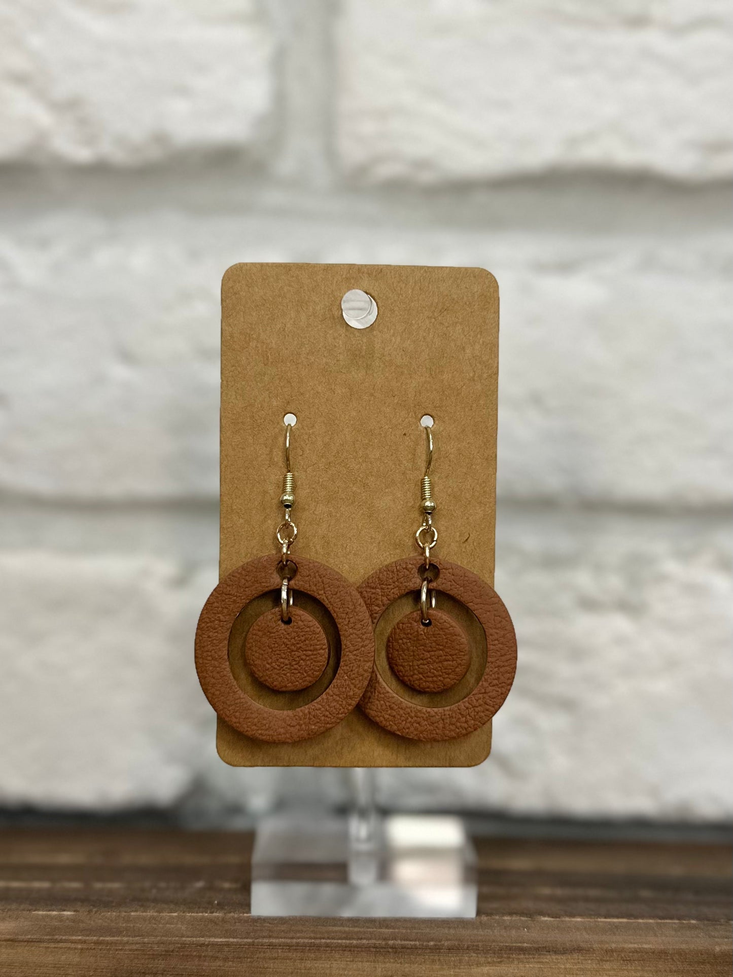 Faux leather double circle