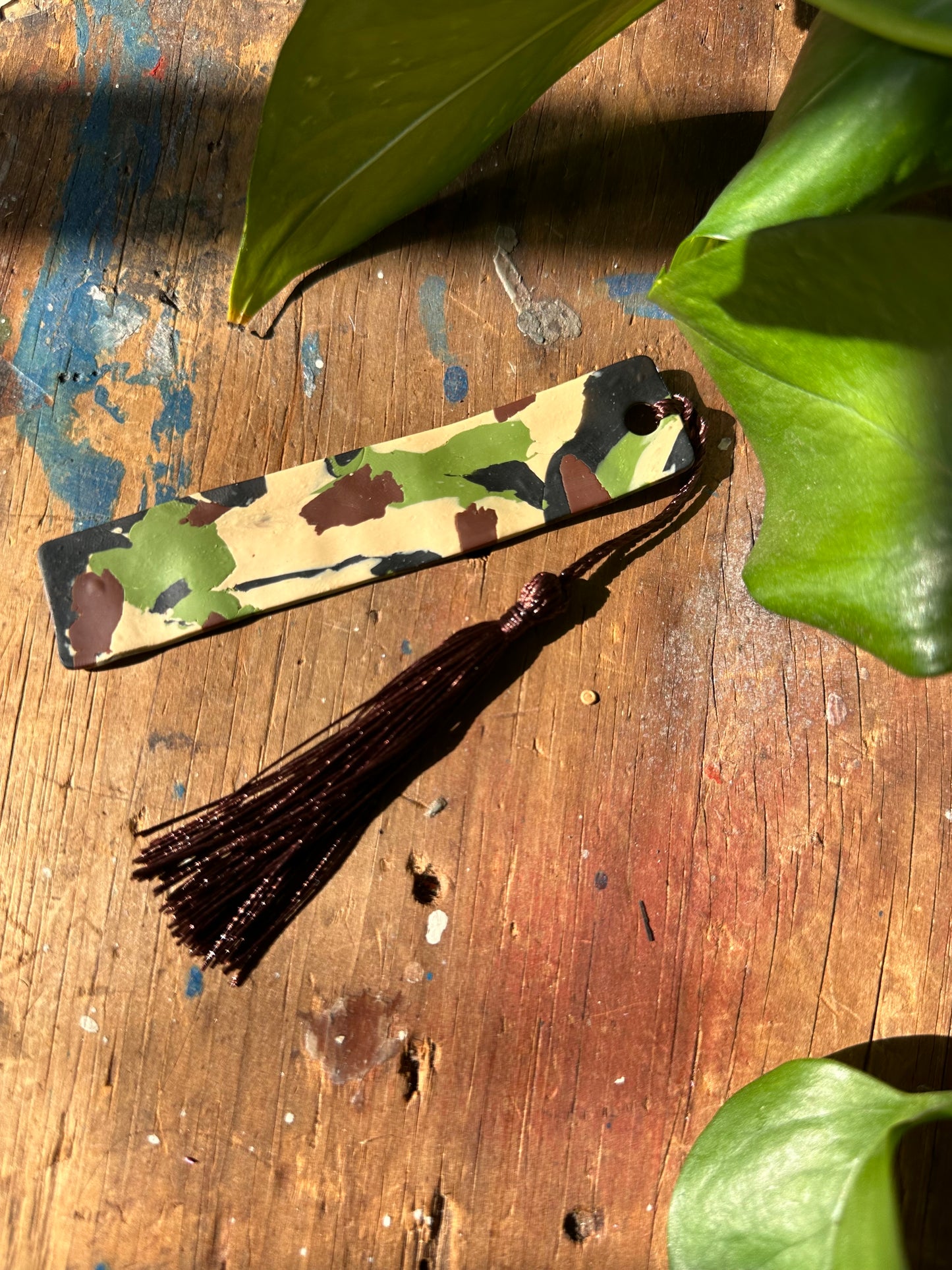 Camo with brown tassel