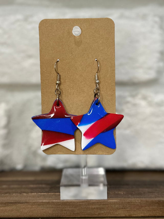 Red white & blue swirl stars