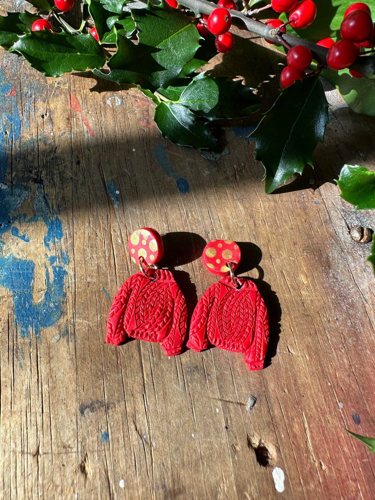 Christmas sweater earrings