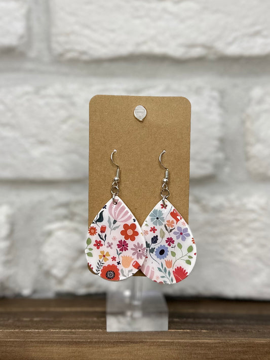 Red floral teardrop
