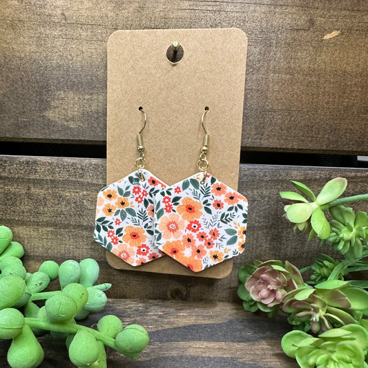 Peach floral hex