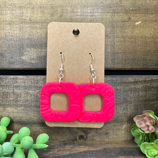 Hot pink textured square