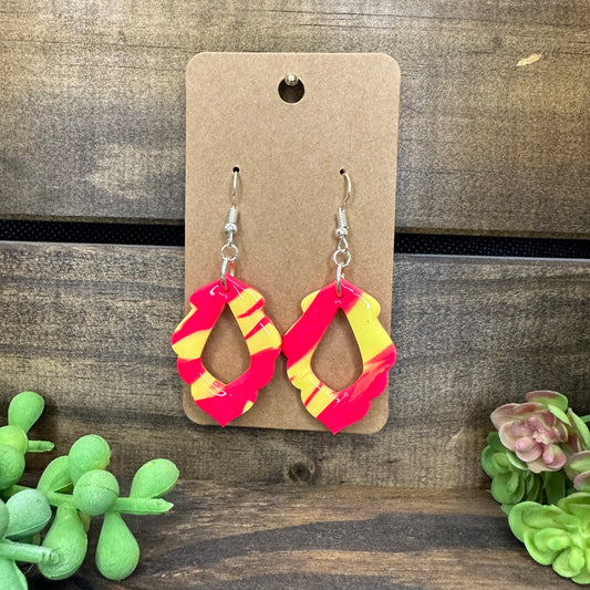 Hot pink and yellow flourish frame