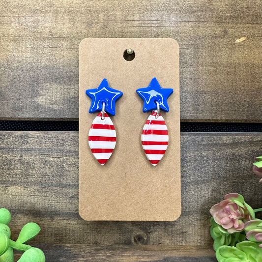 Patriotic Star stud with stripe