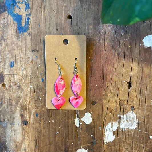 Strawberries & cream with gold dangle heart