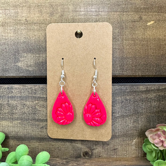 Hot pink flower mini teardrop